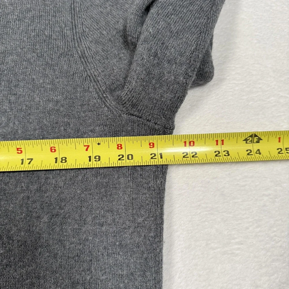 Banana Republic Sweater Mens XL Gray Merino‎ Wool Blend Crewneck Shoulder Patch